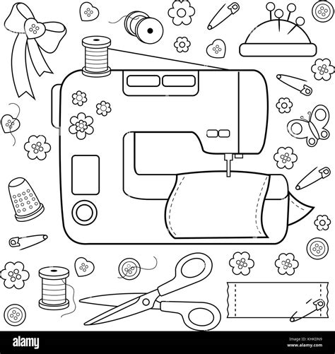 sewing coloring pages