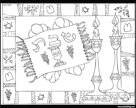 shabbat coloring pages free