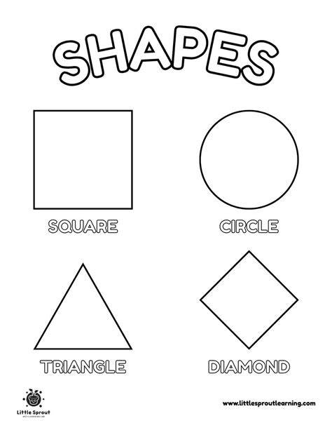 shapes colouring pages