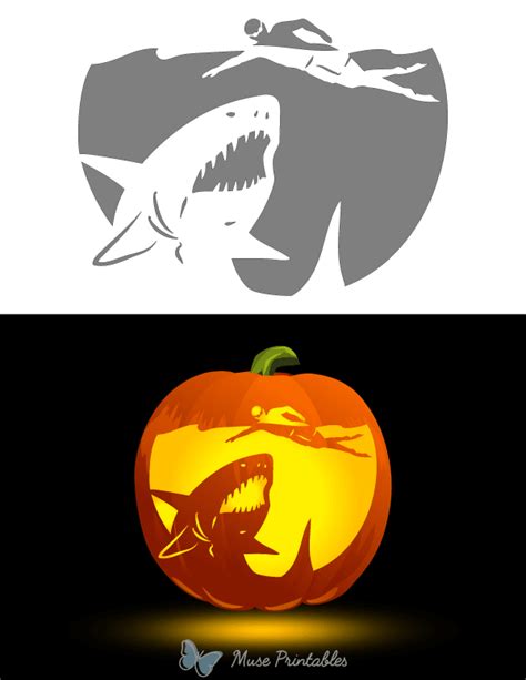 shark pumpkin stencil