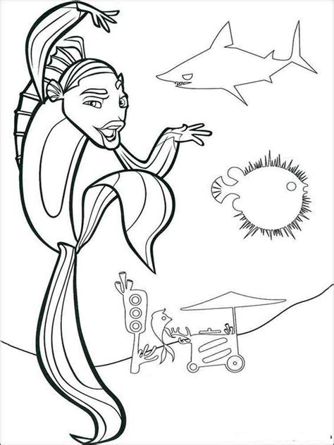 shark tale coloring pages