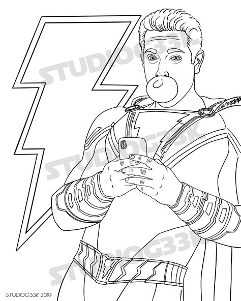 shazam coloring pages