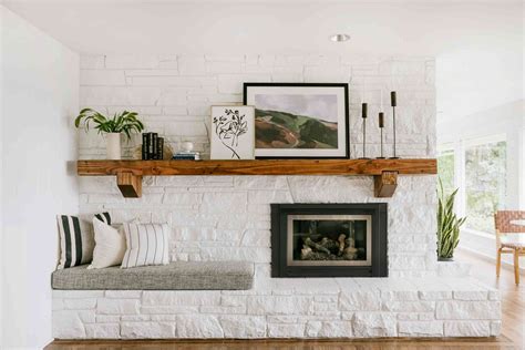 shelf above a fireplace