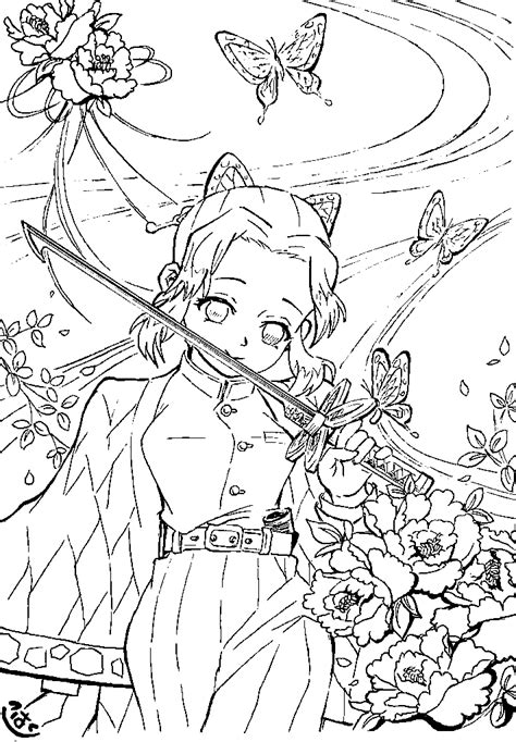 shinobu demon slayer coloring pages