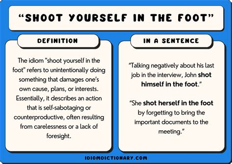 shoot oneself in the foot idiom
