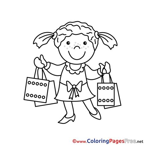 shopping coloring pages