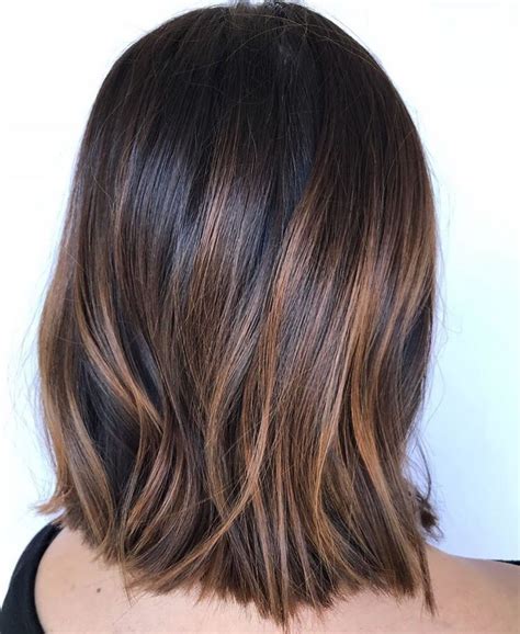 short brown hair balayage straight