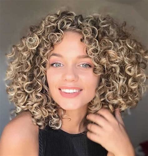 short curly hair with blonde tips