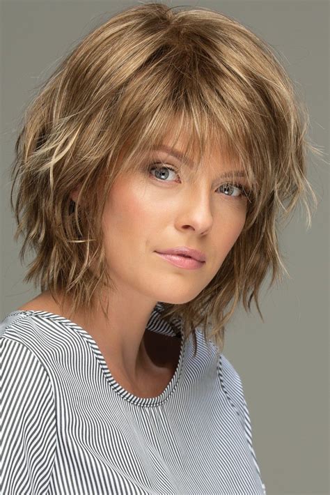 short feathered hair with bangs