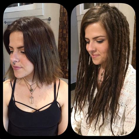 short hair dreadlock extensions before and after