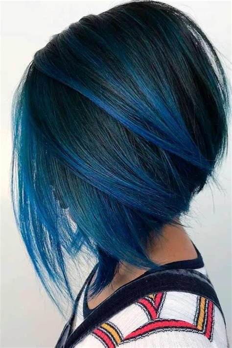 short haircuts with blue highlights