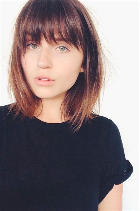short haircuts with fringe for round face