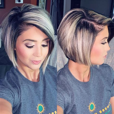 short haircuts with platinum highlights