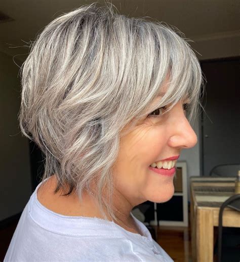 short layered haircuts for grey hair