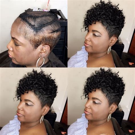short natural hairstyles with weave