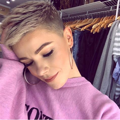 short pixie cut with shaved sides