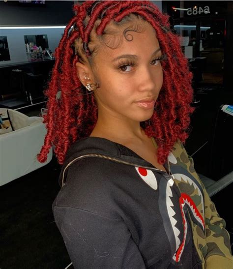 short red faux locs