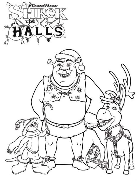 shrek christmas coloring pages