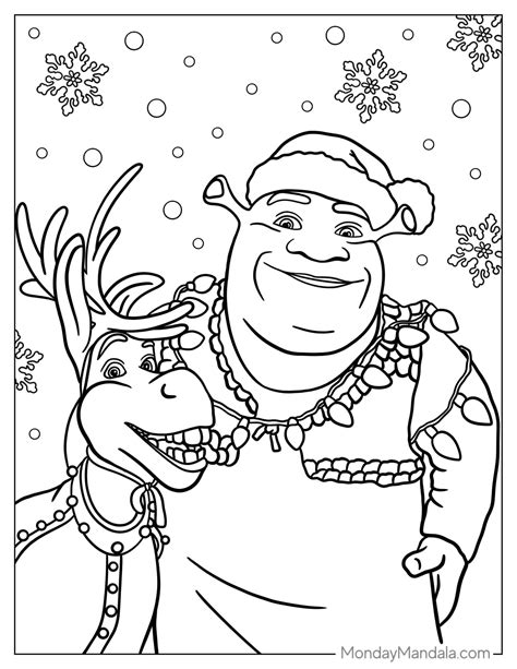 shrek christmas coloring pages