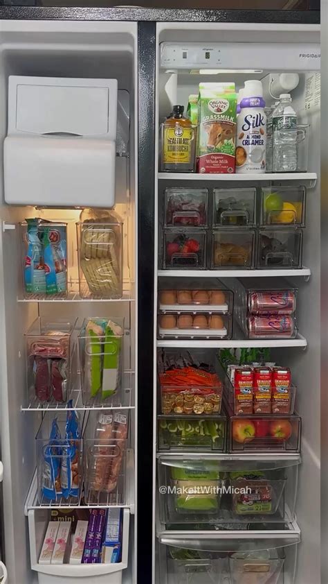 side by side refrigerator organization
