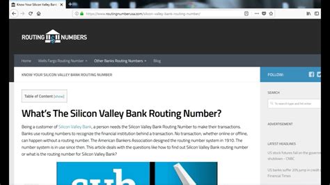 silicon valley bank routing number
