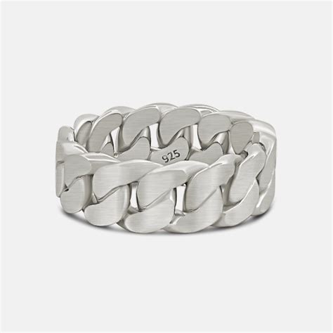 silver cuban link ring