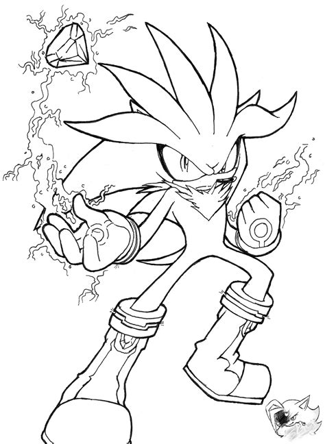 silver sonic the hedgehog coloring pages