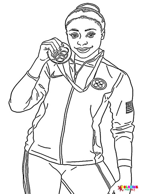 simone biles coloring pages