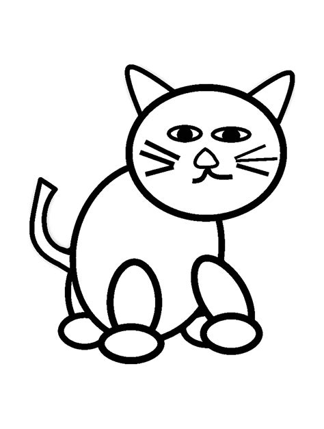 simple cat coloring pages