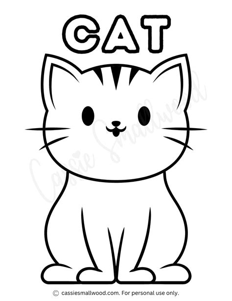 simple cat coloring pages