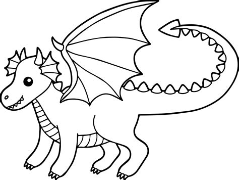 simple dragon coloring pages