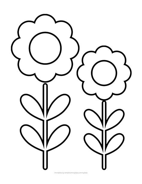 simple flower pictures to color