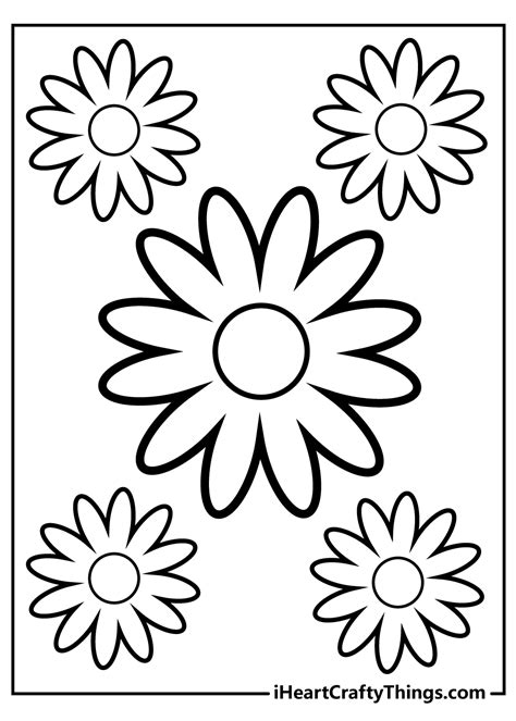 simple flowers coloring pages