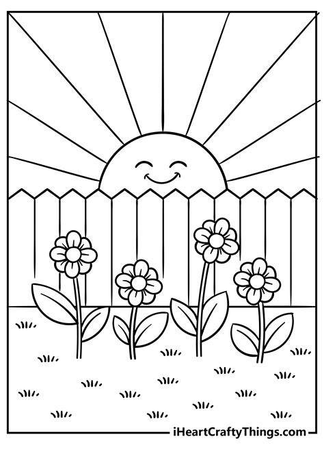 simple garden coloring pages