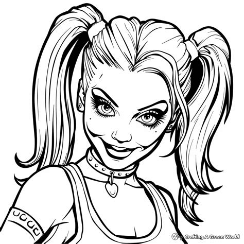 simple harley quinn coloring pages