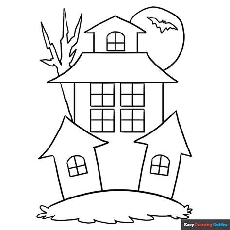 simple haunted house coloring pages