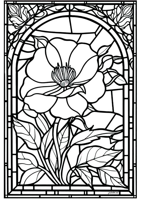 simple stained glass coloring pages