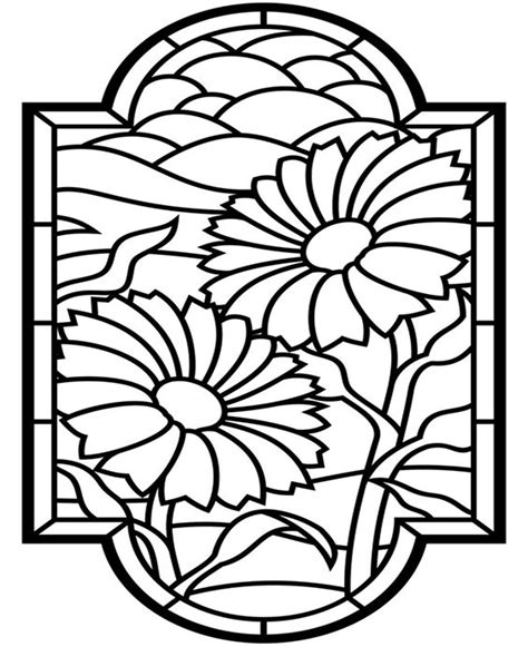 simple stained glass coloring pages