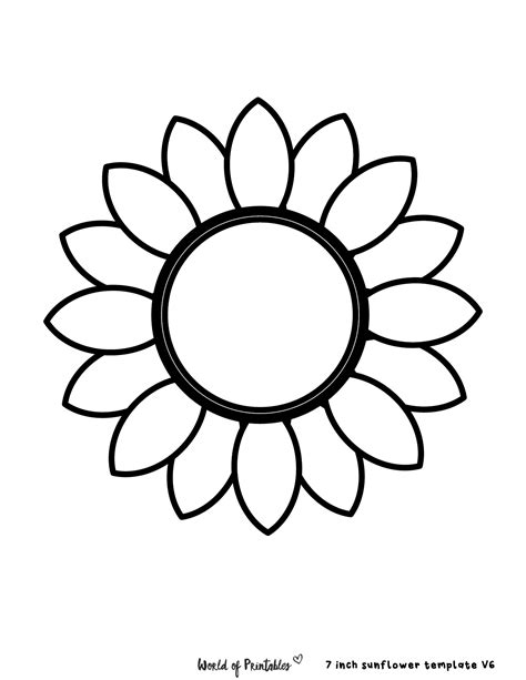 simple sunflower coloring page