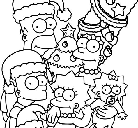 simpsons christmas coloring pages