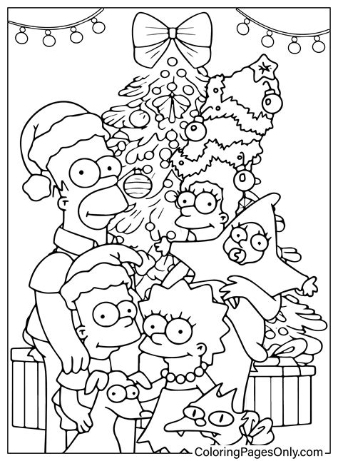 simpsons christmas coloring pages