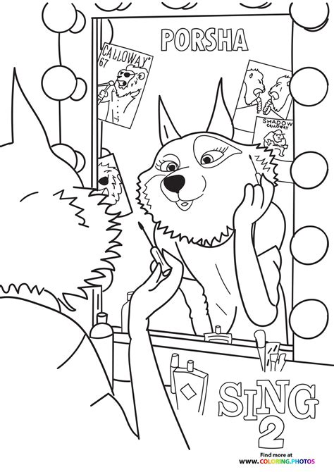 sing 2 coloring pages porsha