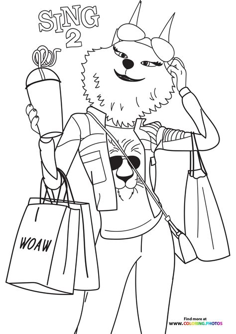 sing 2 coloring pages porsha