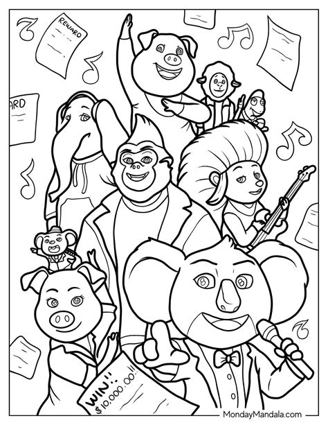 sing colouring pages