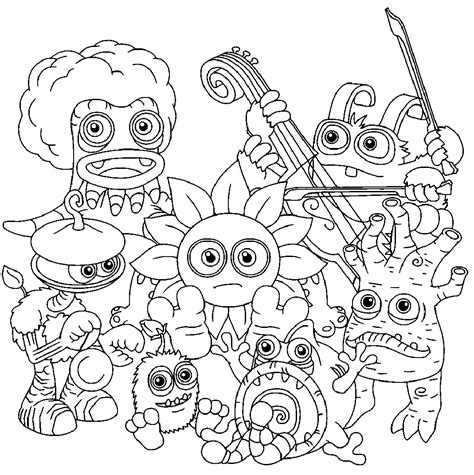 singing monsters coloring pages
