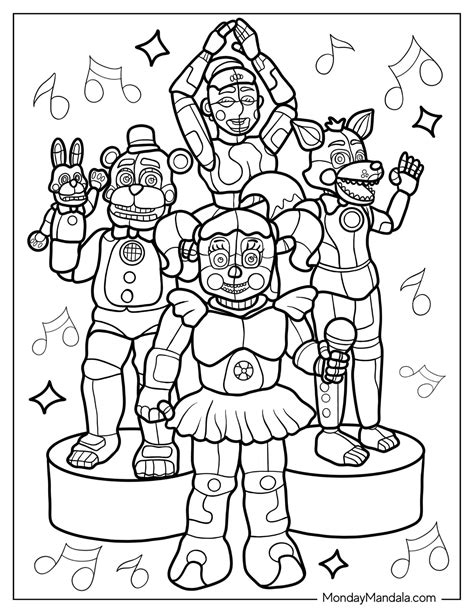 sister location five nights at freddy's coloring pages