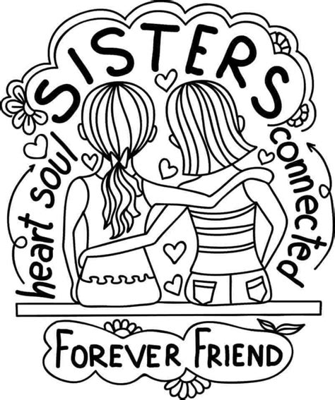 sisters forever coloring pages