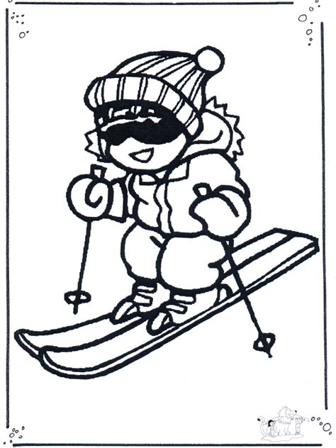 skiing coloring pages