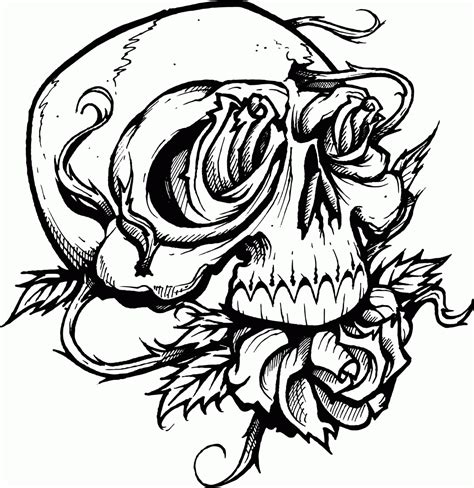skull adult coloring pages