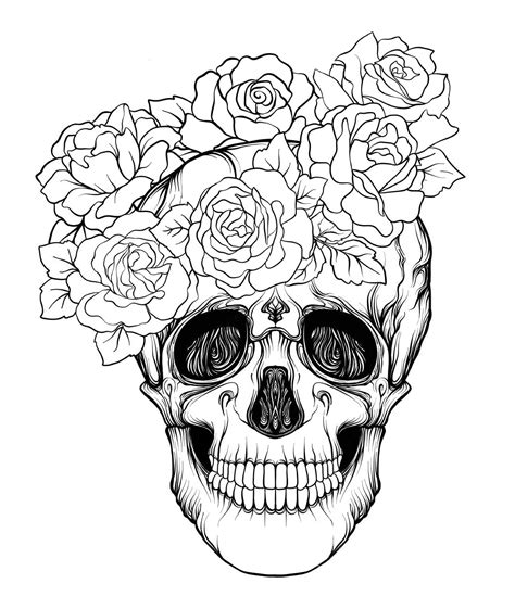 Skull Coloring Pages Effy Moom Free Coloring Picture wallpaper give a chance to color on the wall without getting in trouble! Fill the walls of your home or office with stress-relieving [effymoom.blogspot.com]